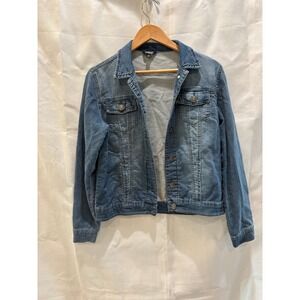 Buffalo David Bitton Womens Medium Wash Denim Trucker Jacket Stretch Blue Small